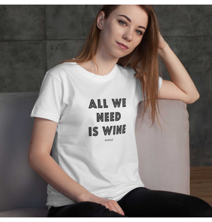 Футболка женская "All we need is wine" белая, фото 3, цена 450 грн